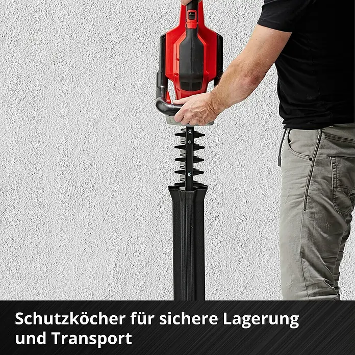 Einhell Power X-Change 18V Akku-Heckenschere GE-CH 36/65 Li-Solo - 36 V, Ohne Akku, Schnittlänge: 65 cm - Schutzhülle für die sichere Lagerung und den Transport der Einhell Akku-Teleskop-Heckenschere.