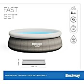Bestway Opblaasbaar zwembad Fast Set Rotan 457x107 (Ø x h: 457 x 107 cm, Grijs, 12.362 l) | BAUHAUS
