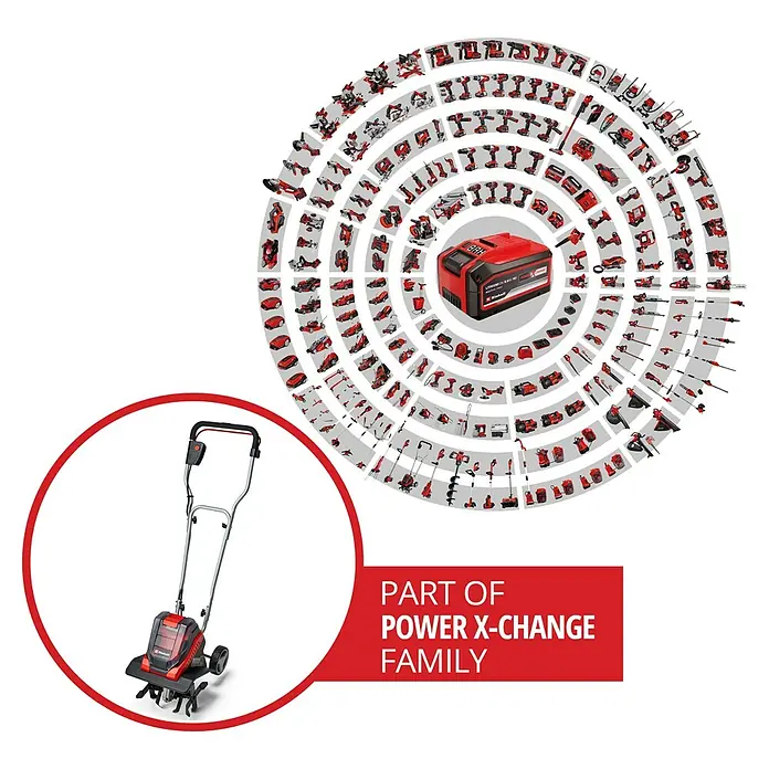 Einhell PXC 18V Azada de batería GE-CR 30 Li-Solo - Número de baterías: Sin batería, Iones de litio - Motocultor con sistema de batería Power X-Change. Ideal para trabajos de jardinería y parte de la familia Power X-Change.