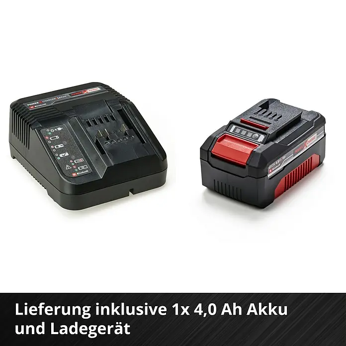 Einhell Power X-Change 18V Akku-Rasenmäher GE-CM 18/33 Li - 18 V, 1 Akku, 4 Ah, Schnittbreite: 33 cm - Akku-Ladegerät mit einem 4,0 Ah Akku. Ideal zum Aufladen von Einhell Power X-Change Akkus.