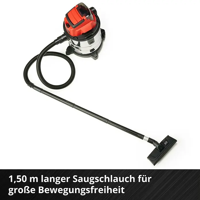 Einhell Power X-Change 18V Akku-Nass-Trockensauger TC-VC 18/20 Li-Solo - 18 V, Ohne Akku, Behältervolumen: 20 l - Nass-Trockensauger mit langem Saugschlauch für hohe Bewegungsfreiheit. Ideal für Werkstatt, Garage und Haushalt.