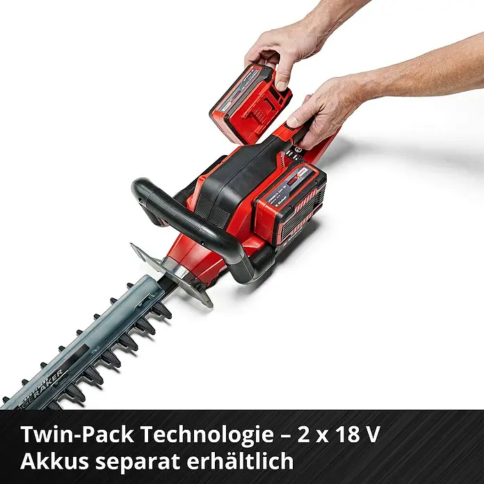 Einhell Power X-Change 18V Akku-Heckenschere GE-CH 36/65 Li-Solo - 36 V, Ohne Akku, Schnittlänge: 65 cm - Akku-Heckenschere mit Twin-Pack Technologie – 2 x 18 V Akkus separat erhältlich.