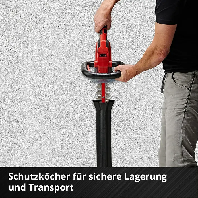 Einhell Power X-Change 18V Akku-Heckenschere GE-CH 18/60 Li-Solo - 18 V, Ohne Akku, Schnittlänge: 60 cm - Schutzhülle für die sichere Lagerung und den Transport der Heckenschere. Schützt Klingen und Benutzer.