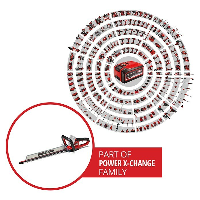 Einhell Power X-Change Akku-Heckenschere (Akkuspannung: 18 V, Akkutyp: Li-Ionen, Anzahl Akkus: Ohne Akku, Schnittlänge: 55 cm)
