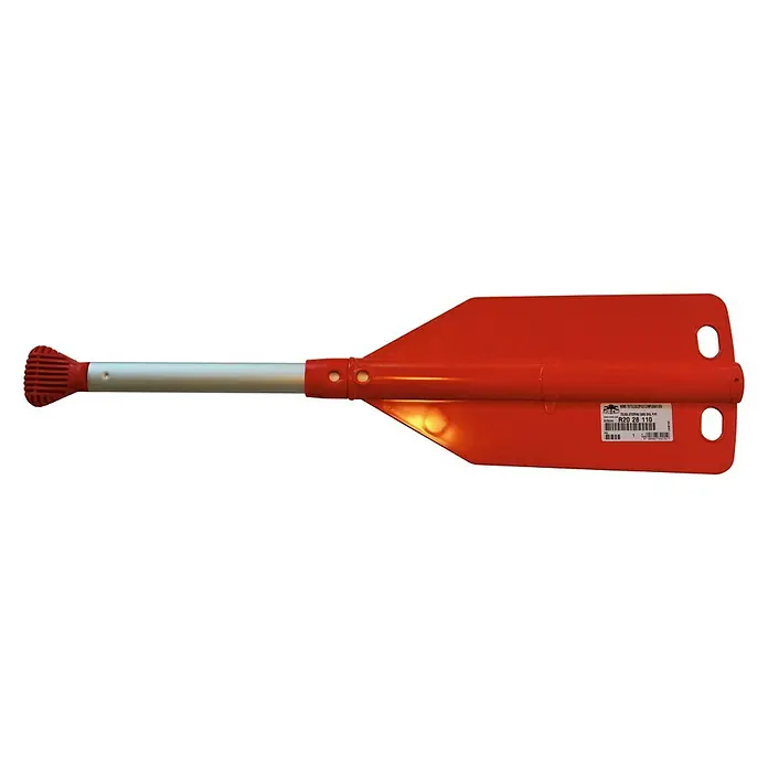 Pagaya telescópica - Largo: 55,9 cm, Aluminio - Pala roja con mango plateado, ideal para botes de remos y kayaks, que ofrece buena maniobrabilidad y comodidad.
