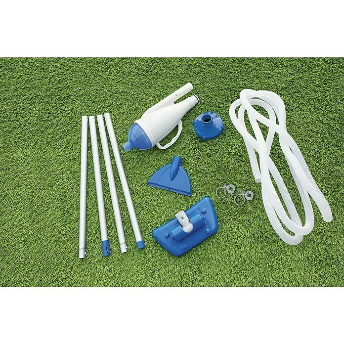 Bestway Flowclear Poolsauger-Set Aquacrawl - Poolreinigung - Schwimmbad-Reinigungsset mit Pool-Vakuum, Stange, Schlauch und Aufsätzen zur mühelosen Reinigung von Pools und Spas.