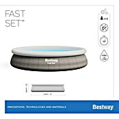 Bestway Opblaasbaar zwembad Fast Set Rotan 396X84 (Ø x h: 396 x 84 cm, Grijs, 7.340 l) | BAUHAUS