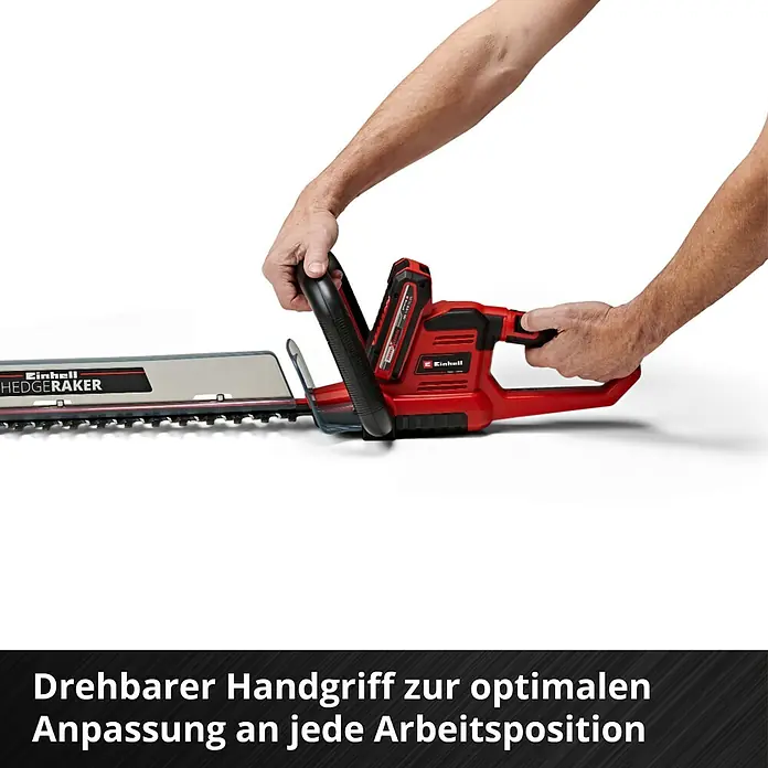 Einhell Power X-Change 18V Akku-Heckenschere GE-CH 18/60 Li-Solo - 18 V, Ohne Akku, Schnittlänge: 60 cm - Drehbarer Handgriff für die optimale Anpassung an jede Arbeitsposition.