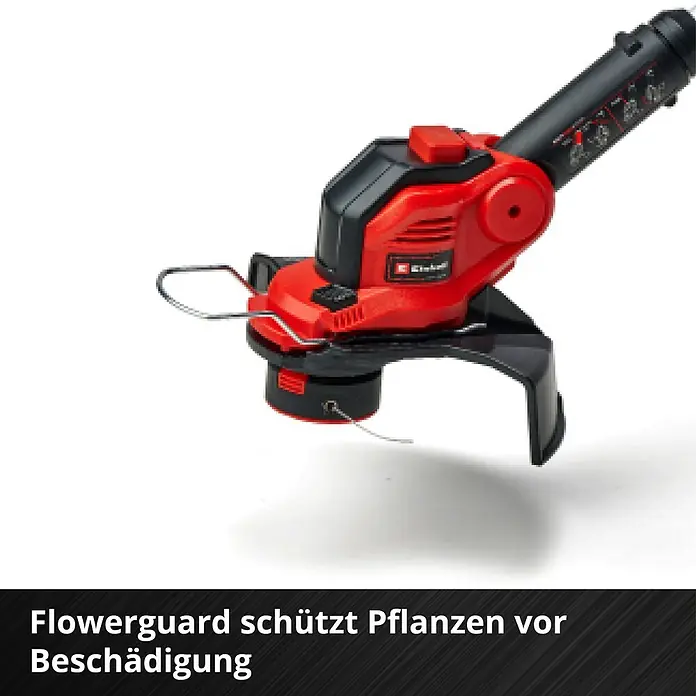Einhell Power X-Change 18V Akku-Rasentrimmer GE-CT 18/28 Li-Solo - 18 V, 5.200 mAh, Ohne Akku, Schnittbreite Messer: 28 cm, Schnittbreite Faden: 28 cm - Rasentrimmer mit Pflanzenschutzbügel zum Schutz vor Beschädigungen.