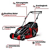 Einhell Power X-Change Cortacésped de batería (36 V, Iones de litio, 4 Ah, 2 baterías, Ancho de corte: 43 cm)