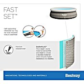Bestway Opblaasbaar zwembad Fast Set Rotan 457x107 (Ø x h: 457 x 107 cm, Grijs, 12.362 l) | BAUHAUS