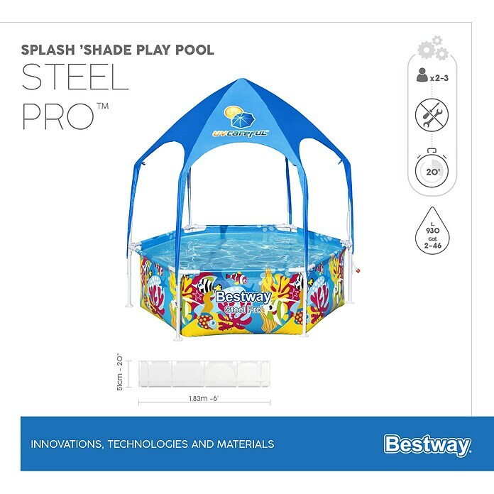 Bestway Kinderzwembad Splash 'Shade Play Pool (183 x 51 cm) | BAUHAUS