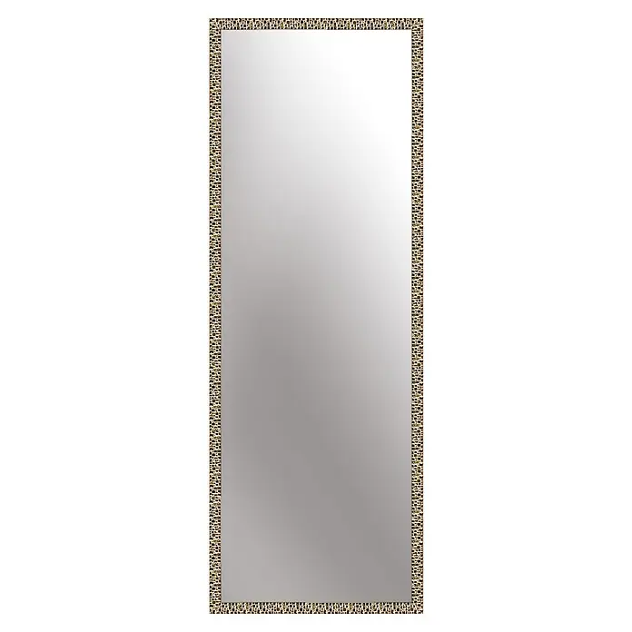 Rahmenspiegel Florentina - 55 x 155 cm, Gold, Kunststoff - Dieser rechteckige Spiegel ist ein elegantes Wohnaccessoire. Der Spiegel wird von einem gemusterten Rahmen aus kleinen Rechtecken umgeben.