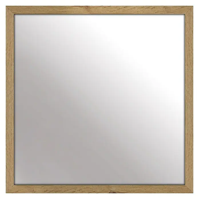 Rahmenspiegel Kerion - 43 x 43 cm, Wutan Eiche - Quadratischer Spiegel mit hellem Holzrahmen. Das schlichte Design passt zu vielen Einrichtungsstilen und sorgt für einen natürlichen Look im Raum.