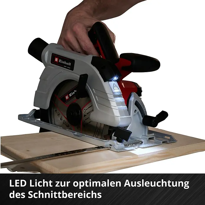 Einhell Professional Power X-Change 18V Akku-Handkreissäge TE-CS 18/190 Li BL-Solo - 18 V, Ohne Akku, Leerlaufdrehzahl: 0 U/min - 3.800 U/min - Akkukreissäge mit LED-Licht für präzise Schnitte. Das Werkzeug ermöglicht optimales Ausleuchten des Schnittbereichs.