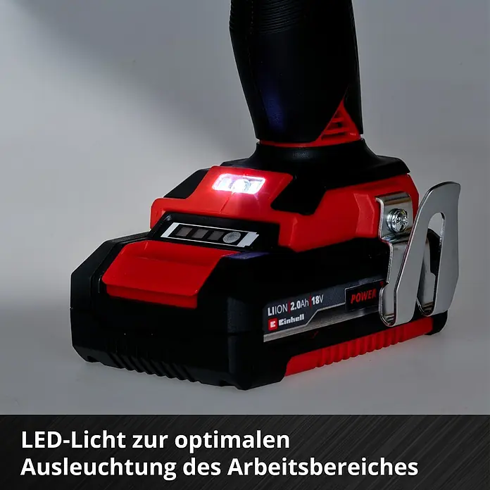 Einhell Professional Power X-Change 18V Akku-Schlagbohrschrauber TP-CD 18 Li-i BL - 18 V, 2 Akkus, 60 Nm - Akku-Bohrschrauber mit LED-Licht zur optimalen Ausleuchtung des Arbeitsbereichs. Praktisches Werkzeug für Heimwerker und Profis.