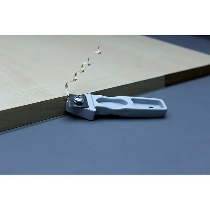 Kantoflex Kantenschneider IGeeignet für: Überstehende Kantenumleimer - Holzbearbeitungswerkzeug mit grauem Griff zum Entfernen von Holzspänen. Ideal für präzise Arbeiten und feine Oberflächen.