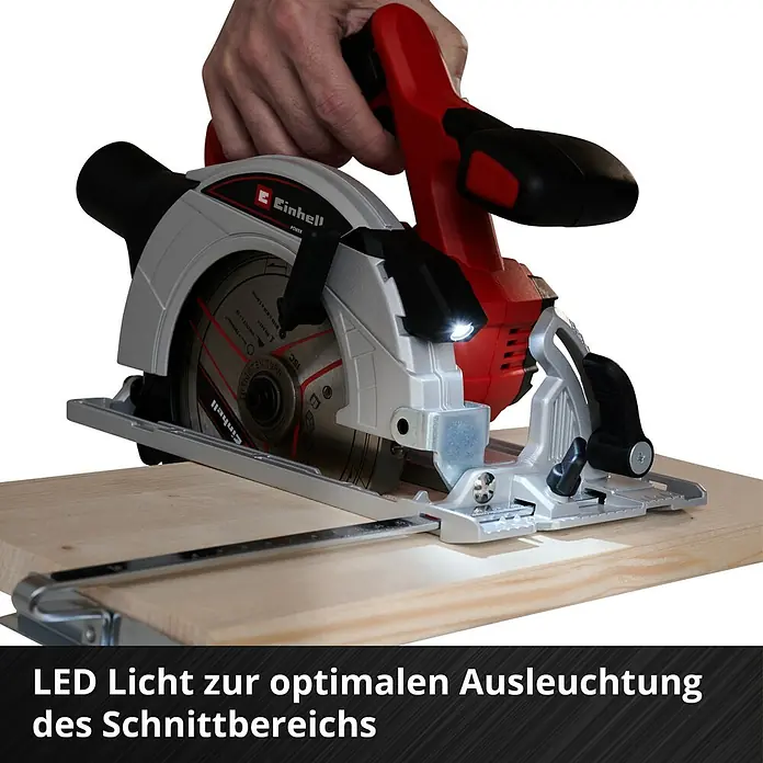 Einhell Power X-Change 18V Akku-Handkreissäge TE-CS 18/165-1 Li - Solo - 18 V, Ohne Akku, Leerlaufdrehzahl: 4.200 U/min - Einhand-Handkreissäge von Einhell mit LED-Beleuchtung für präzise Schnitte. Ideal für Heimwerker und Profis, die Wert auf Genauigkeit legen.
