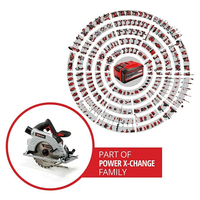 Einhell Power X-Change Akku-Handkreissäge TE-CS 18/190 Li Bl-Solo (18 V, Li-Ionen, Ohne Akku, Leerlaufdrehzahl: 0 U/min - 3.800 U/min)