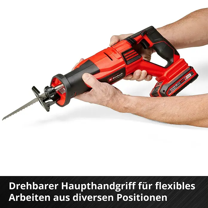 Einhell Professional Power X-Change 18V Akku-Säbelsäge Professional TE-AP 18/28 Li BL - Solo - 18 V, Ohne Akku, Leerlaufhubzahl: 0 /min - 2.500 /min - Akku-Säbelsäge von Einhell mit drehbarem Griff für flexibles Arbeiten in verschiedenen Positionen.