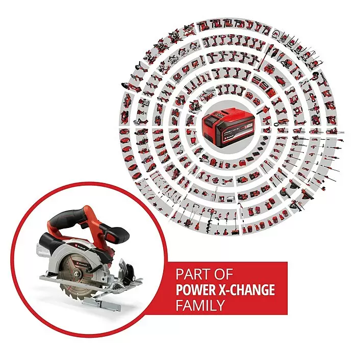 Einhell Power X-Change 18V Akku-Handkreissäge TE-CS 18/150 Li - Solo18 V, Ohne Akku, Leerlaufdrehzahl: 4.200 U/min