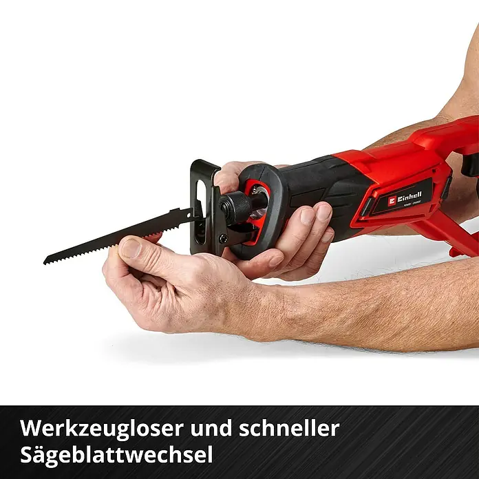 Einhell Power X-Change 18V Akku-Säbelsäge TE-AP 18/22 Li-Solo - 18 V, Ohne Akku, 0 /min - 2.600 /min - Werkzeugloser und schneller Sägeblattwechsel.
