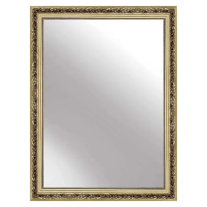 Rahmenspiegel Francesca - 60,5 x 80,5 cm, Gold, Holz - Vergoldeter Spiegel mit detailliertem Rahmen, ideal für elegante Innenräume. Ein Blickfang, der Stil und Klasse in jeden Raum bringt.