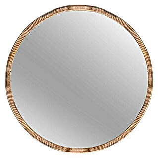 Rahmenspiegel Mauro (Durchmesser: 40 cm, Braun)