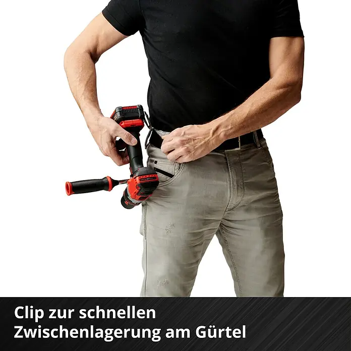 Einhell Professional Power X-Change 18V Akku-Schlagbohrschrauber TP-CD 18 Li-i BL - 18 V, 2 Akkus, 60 Nm - Bohrmaschine mit Gürtelclip für schnelles Verstauen.