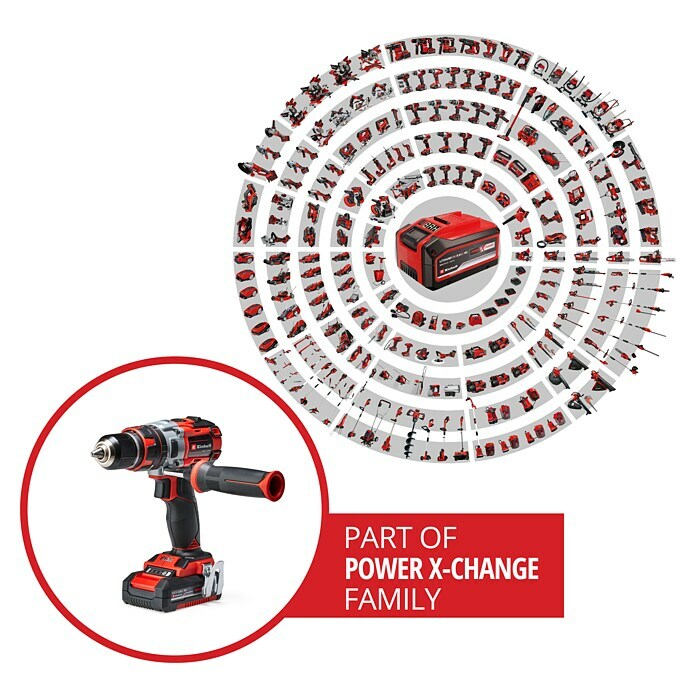 Einhell Power X-Change Akku-Schlagbohrschrauber TE-CD 18 Li-i BL (18 V, Li-Ionen, 2 Ah, 2 Akkus, Leerlaufdrehzahl: 0 U/min - 1.800 U/min)