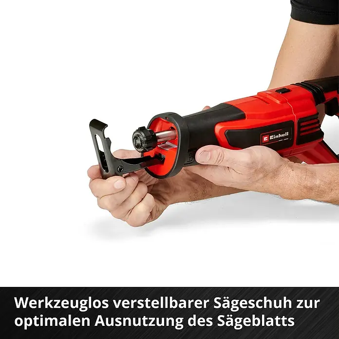 Einhell Professional Power X-Change 18V Akku-Säbelsäge Professional TE-AP 18/28 Li BL - Solo - 18 V, Ohne Akku, Leerlaufhubzahl: 0 /min - 2.500 /min - Werkzeuglos verstellbarer Sägeschuh für optimale Ausnutzung des Sägeblatts. Die Einhell Akku-Säbelsäge TE-AP 18/28 Li – Solo im Detail.