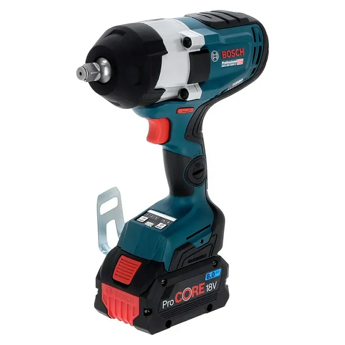 Bosch Professional AMPShare 18V Akku-Drehschlagschrauber GDS 18V-1000 C - 18 V, 2 Akkus, 8 Ah, 1.000 Nm, Inkl. Bluetooth Low Energy Modul GCY 42 - Abbildung eines Akku-Schlagschraubers GDS 18V-1000 C von Bosch Professional mit robustem Design und leistungsstarkem Akku.