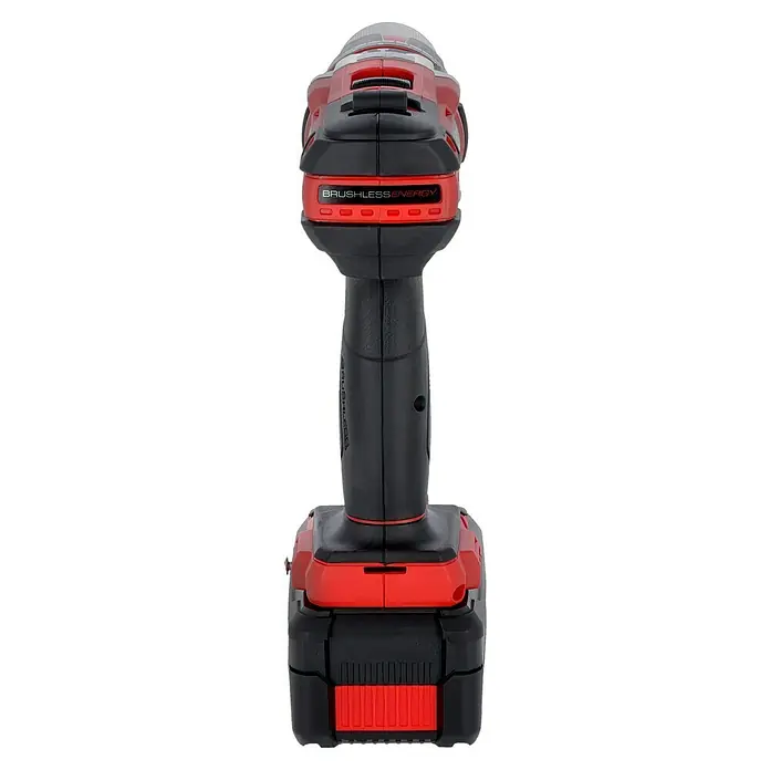 Einhell Professional PXC 18V Taladro atornillador percutor de batería TE-CD 18/50 Li-i BL - 18 V, 2 baterías, 2 Ah - 4 Ah, 50 Nm - Primer plano de un taladro inalámbrico con la etiqueta "Brushless Energy", destacando su funcionalidad inalámbrica.