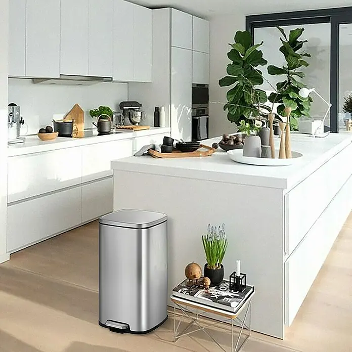 Vepa Bins Treteimer Stella - 20 l, Stahl, Mattsilber - Stilvoller Edelstahl-Treteimer für eine moderne Küche, der Funktionalität und Ästhetik vereint.\n