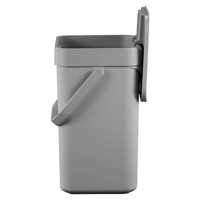 Vepa Bins Standard Mülleimer Foodwaste Caddy Puro II - 5 l, Kunststoff, Grau - Grauer Eimer mit Griff und Deckel, ideal für den Haushalt oder das Büro. Praktisch, robust und leicht zu reinigen, ein unverzichtbarer Helfer.