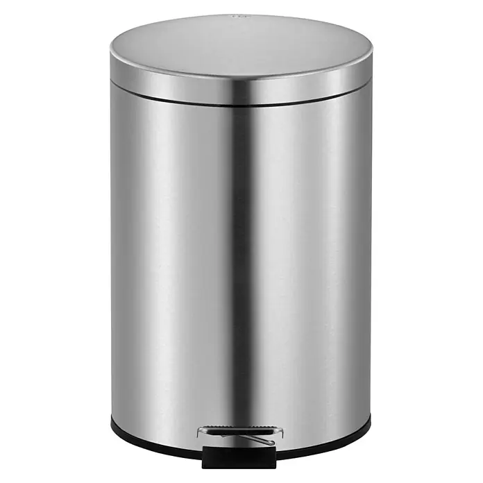 Vepa Bins Treteimer Trittmülleimer Venus - 20 l, Metall, Edelstahl - Silberner Treteimer mit Deckel.
