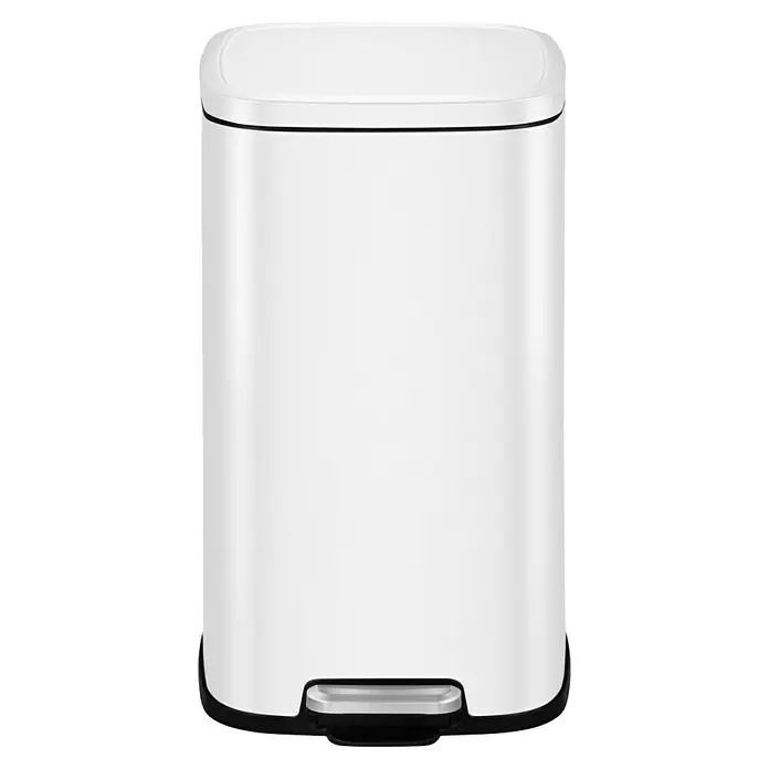 Vepa Bins Treteimer Stella - 20 l, Stahl, Weiß - Weißer, zylindrischer Treteimer mit schwarzer Basis und Deckelrand, ideal für Bad oder Küche, vereint Funktionalität und modernes Design.