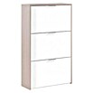 Zapatero Blanco y Roble (L x An x Al: 22 x 60 x 113 cm, Natural/Blanco)