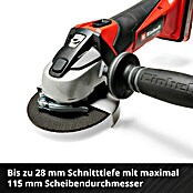 Einhell Power X-Change Akku-Winkelschleifer TE-AG 18/115 Li-Solo (18 V, Ohne Akku, Durchmesser Scheibe: 115 mm)