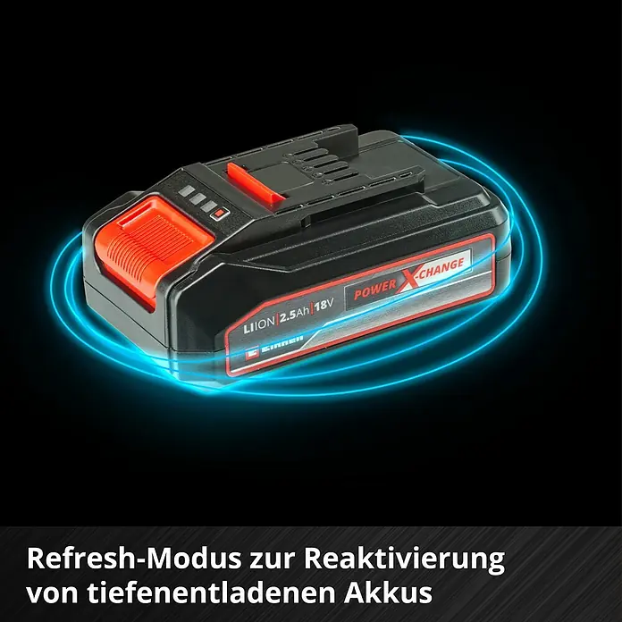 Einhell Power X-Change 18V Akku & Ladegerät PXC-Starter-Kit - 18 V, 1 Akku, 2,5 Ah - Einhell Power X-Change Akku mit Refresh-Modus zur Reaktivierung tiefentladener Akkus. Lange Lebensdauer garantiert!