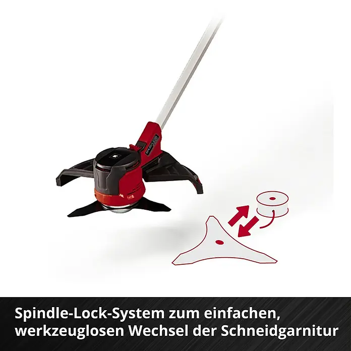 Einhell Power X-Change 18V Akku-Motorsense 36/255 BL-SOLO - 36 V, Li-Ionen, Ohne Akku - Rasentrimmer mit Spindel-Lock-System für einfachen, werkzeuglosen Wechsel der Schneidgarnitur.