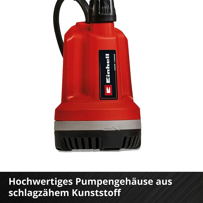 Einhell Power X-Change 18V Akku-Klarwasserpumpe GE-PP 18 RB LI SOLO - 18 V, Ohne Akku, Max. Fördermenge: 3.000 l/h - Hochwertige Tauchpumpe mit robustem Pumpengehäuse.