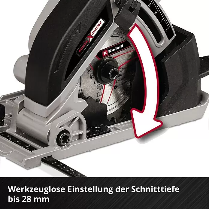 Einhell Power X-Change 18V Akku-Handkreissäge TE-CS 18/89Li-Solo18 V, Ohne Akku, Leerlaufdrehzahl: 0 U/min - 2.500 U/min Info