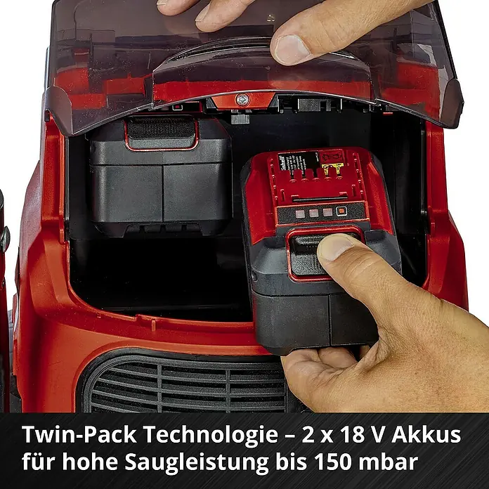 Einhell Power X-Change 18V Akku-Nass-Trockensauger TE-VC 36/30 Li S-Solo - 18 V, Ohne Akku, Behältervolumen: 30 l - Der Einhell Akku-Staubsauger mit Twin-Pack Technologie und zwei 18V Akkus für hohe Saugleistung.