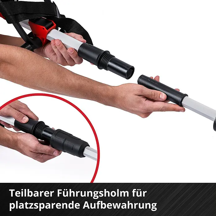 Einhell Power X-Change 18V Akku-Rasentrimmer GE-CT 36/30 Li E-Solo - 36 V, Ohne Akku - Trennbarer Führungsholm für platzsparende Aufbewahrung. Vorteil: leichte, kompakte Lagerung des Produkts.