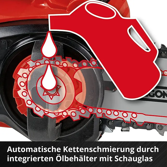 Einhell Professional Akku-Kettensäge FORTEXXA 18/20 TH - 18 V, 2,5 Ah, Li-Ionen, Ohne Akku, Schwertlänge: 20 cm - Automatische Kettenschmierung der Kettensäge durch integrierten Ölbehälter.