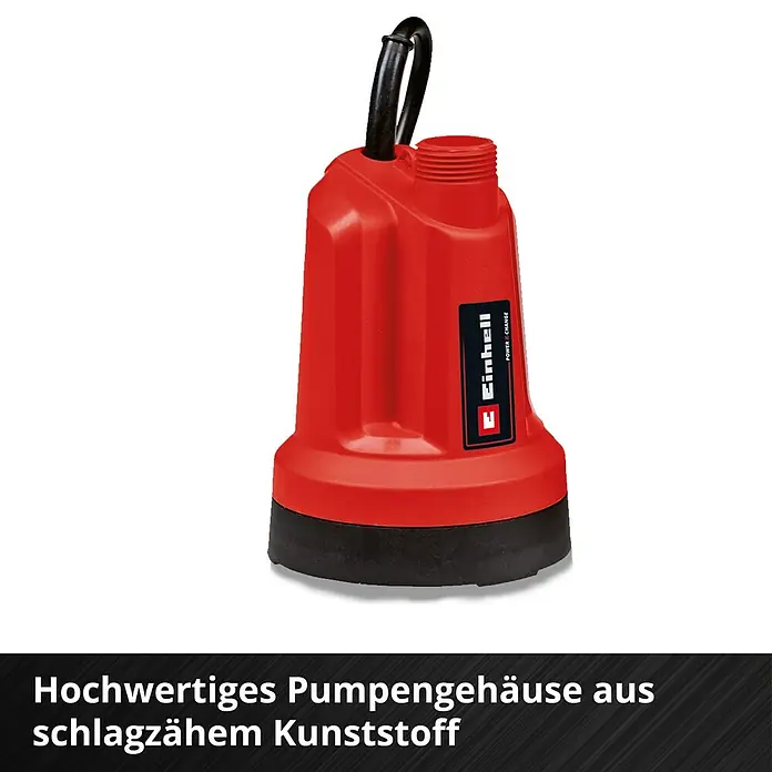 Einhell Power X-Change 18V Akku-Klarwasserpumpe GE-SP 18 LL Li - Solo - 18 V, Ohne Akku, Max. Fördermenge: 4.500 l/h - Einhell Schmutzwasserpumpe: Robustes Gehäuse aus schlagzähem Kunststoff für zuverlässigen Einsatz. Leistungsstark und langlebig.