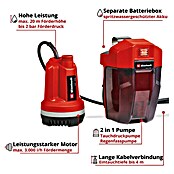 Einhell Power X-Change 18V Akku-Klarwasserpumpe GE-PP 18 RB LI SOLO (18 V, Ohne Akku, Max. Fördermenge: 3.000 l/h) | BAUHAUS