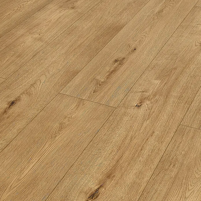 Classen Designboden Pro Nature - Brosna, Landhausdiele, 1.290 x 203 x 4 mm - Nahaufnahme von Laminatboden in Holzoptik, der eine warme und natürliche Ästhetik für jeden Raum bietet.
