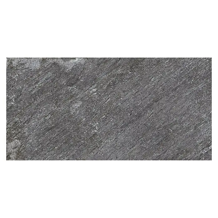 Terrassenfliese Piazza 2.0 - 59,7 x 119,7 x 2 cm, Anthrazit, Matt - Graue Steinzeugfliese mit markanter Textur. Ideal für moderne Innenräume mit robustem Charakter.